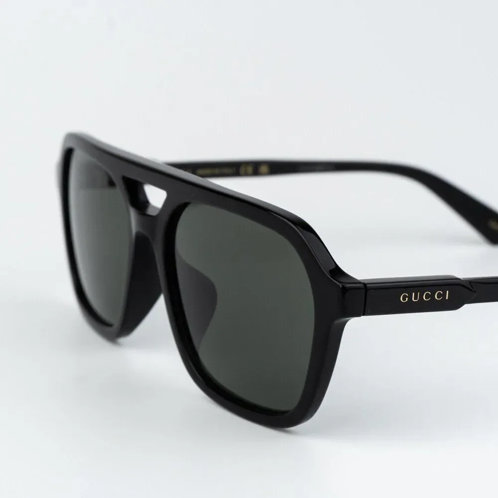Gucci Women Sunglasses Black Grey Pilot GG1823SA 001 NEW AUTHENTIC